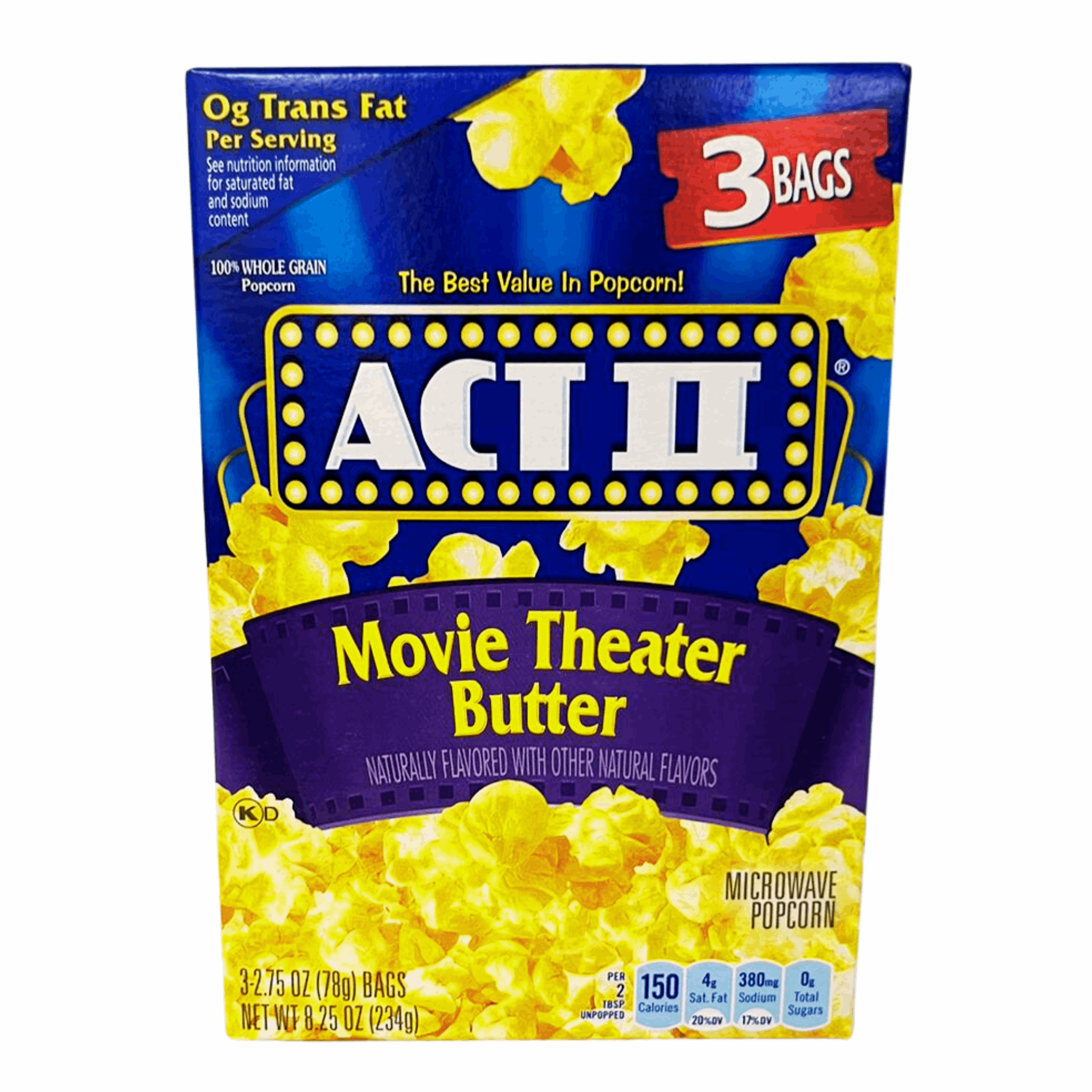 Act II Movie Theater Butter Popcorn 3 Bags