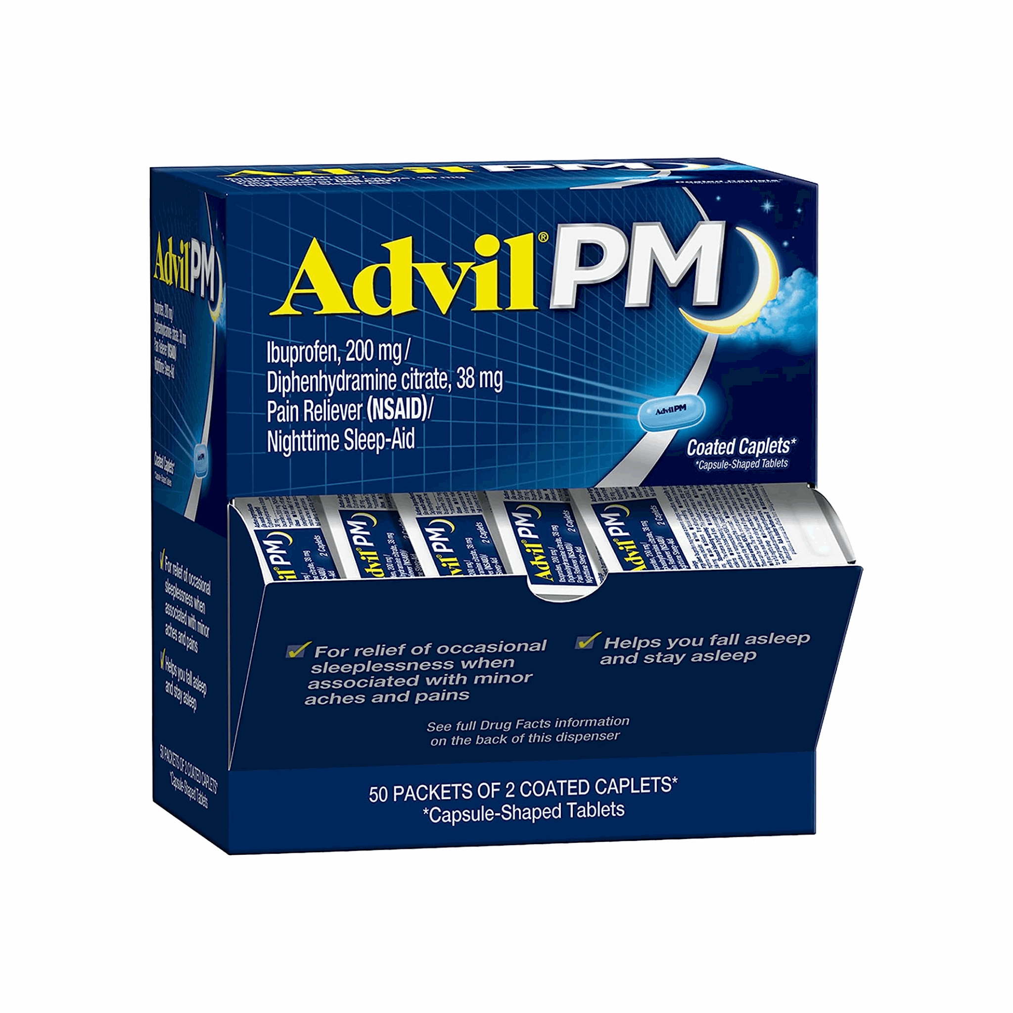 Regular Advil PM Tablets 25 Packets of 2