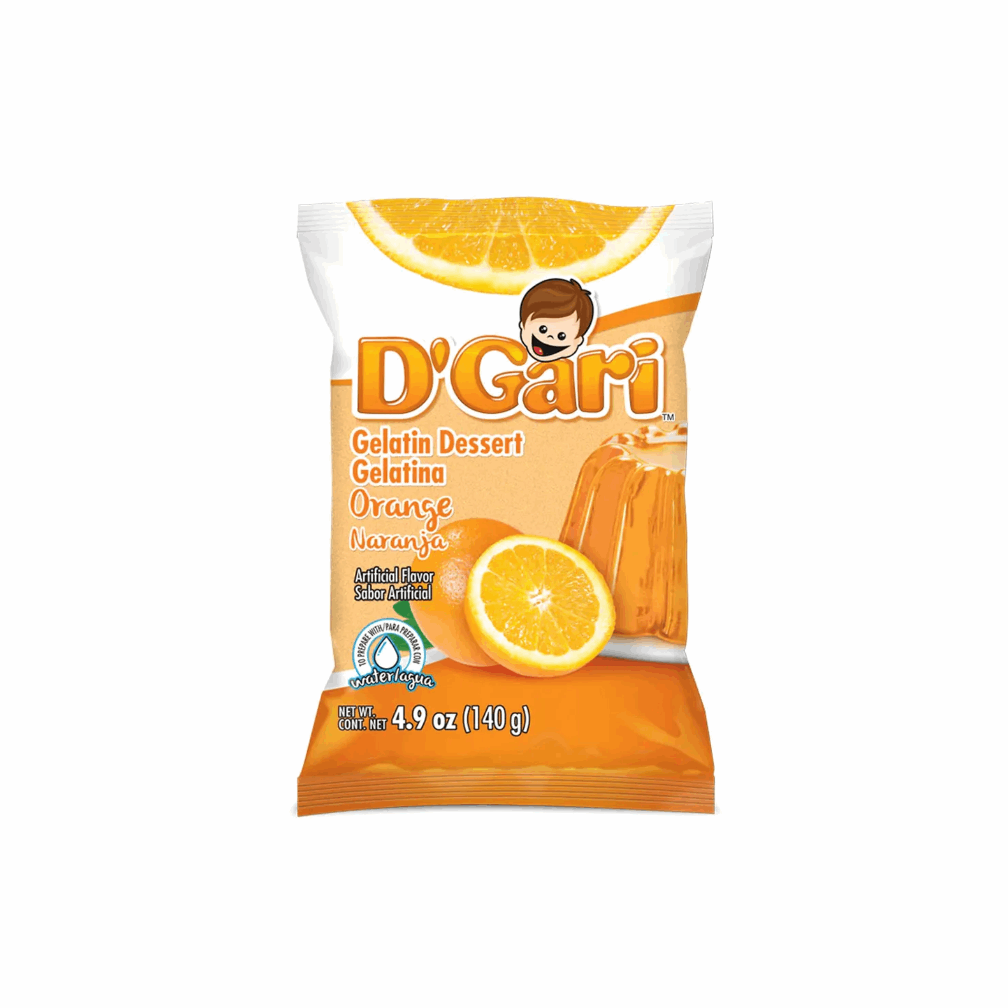 D'Gari Orange Gelatin Dessert 4.2oz (Case of 24)