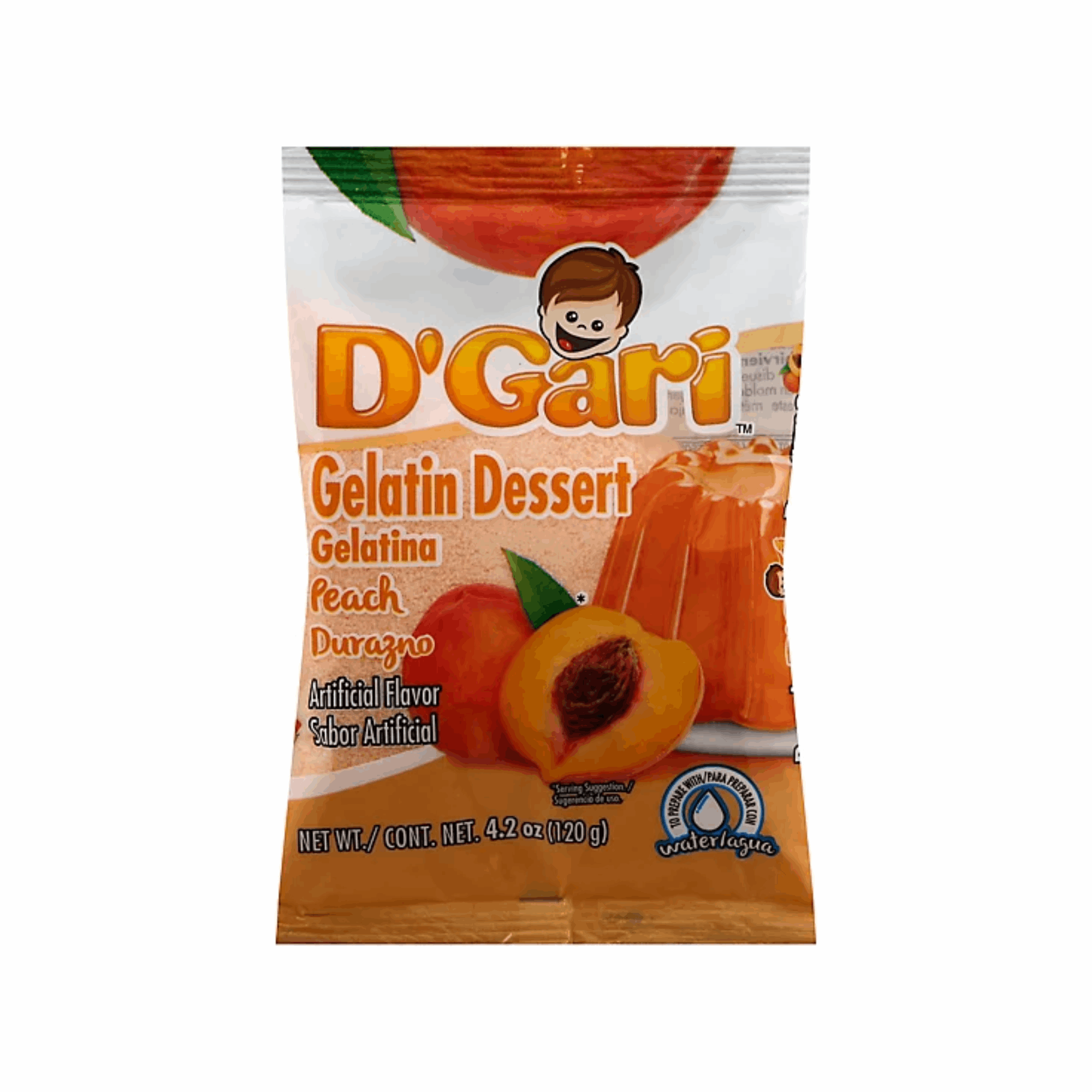 D'Gari Peach Gelatin Dessert 4.2oz