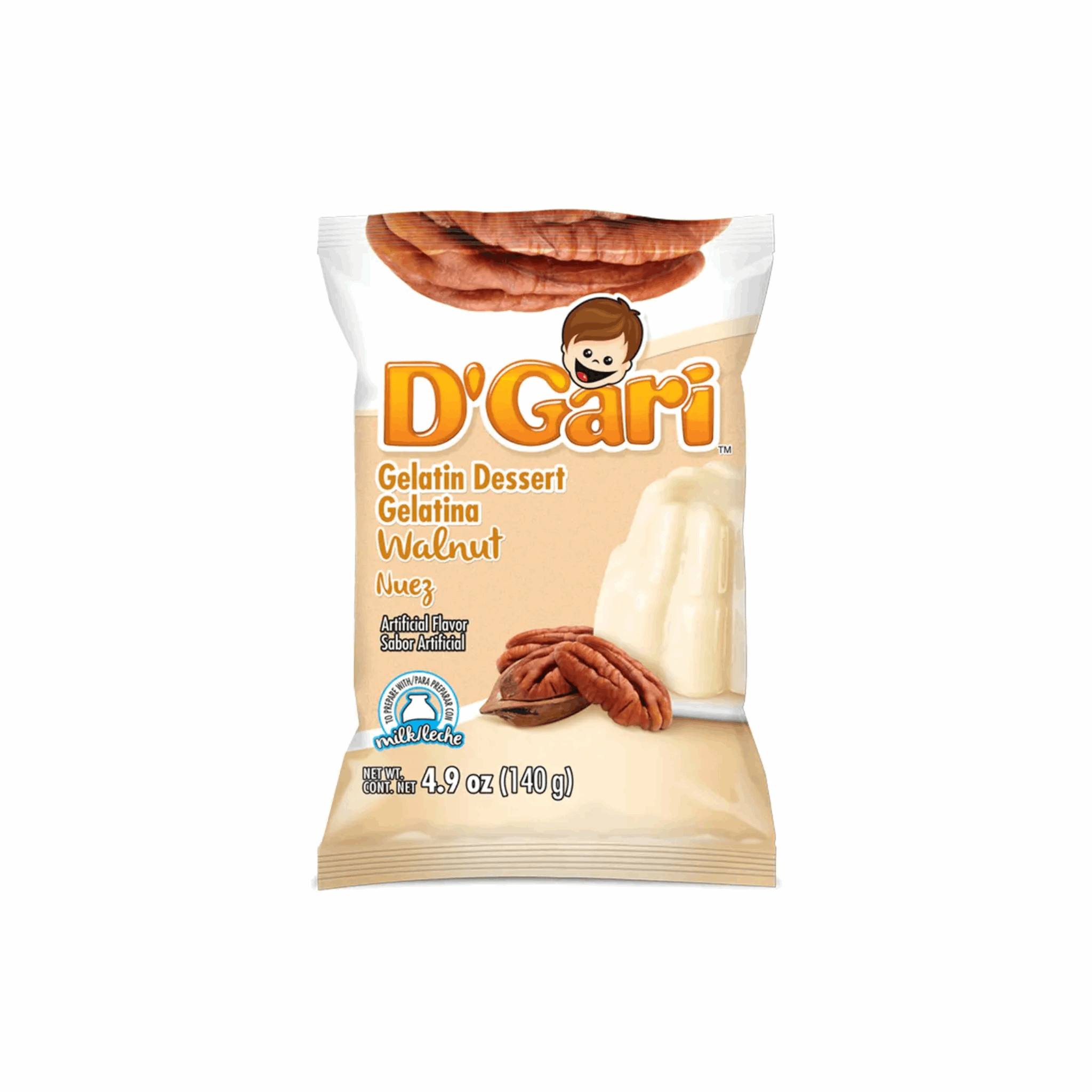 D'Gari Walnut Gelatin Dessert 4.2oz (Case of 24)