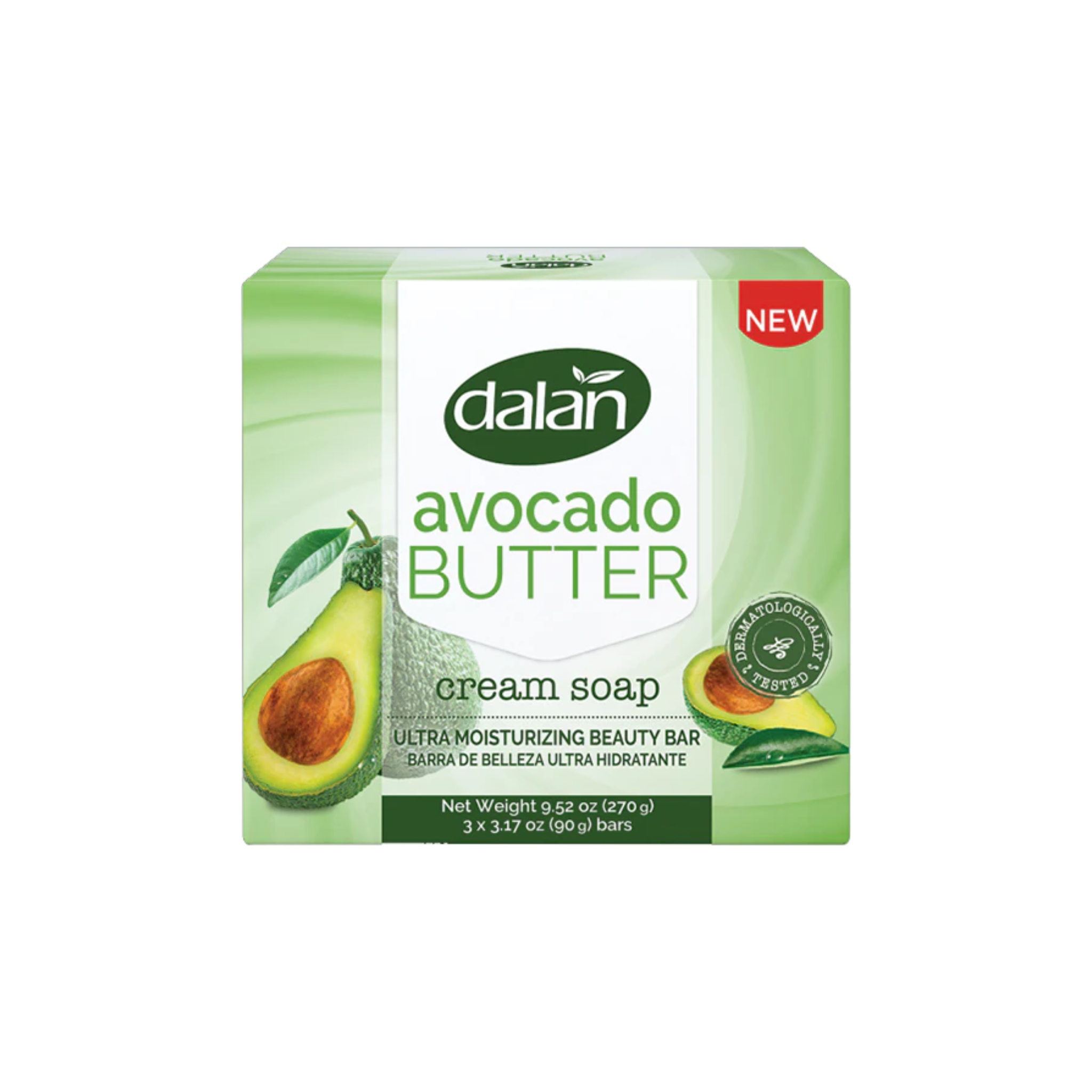 Dalan Avocado Butter Cream Soap Bar 90g 3ct