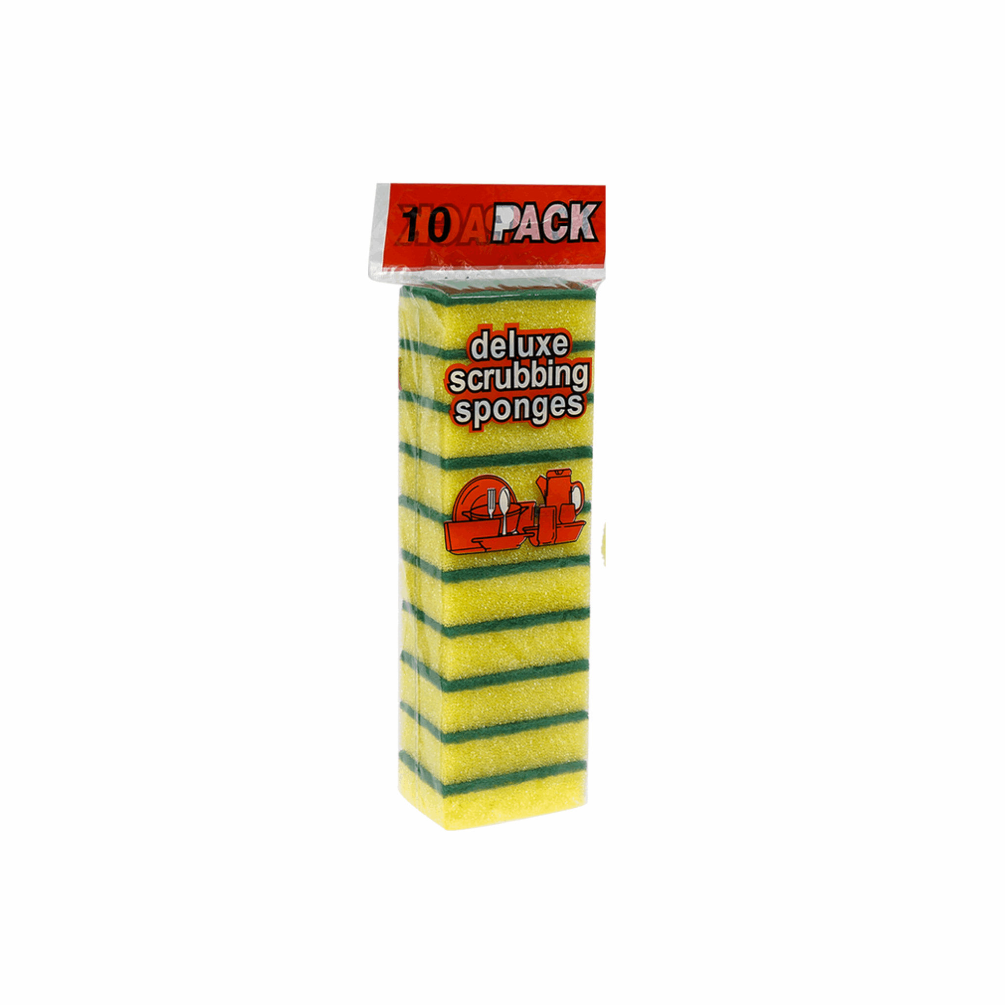 Deluxe Scrubbing Sponges 10ct (Case of 12)