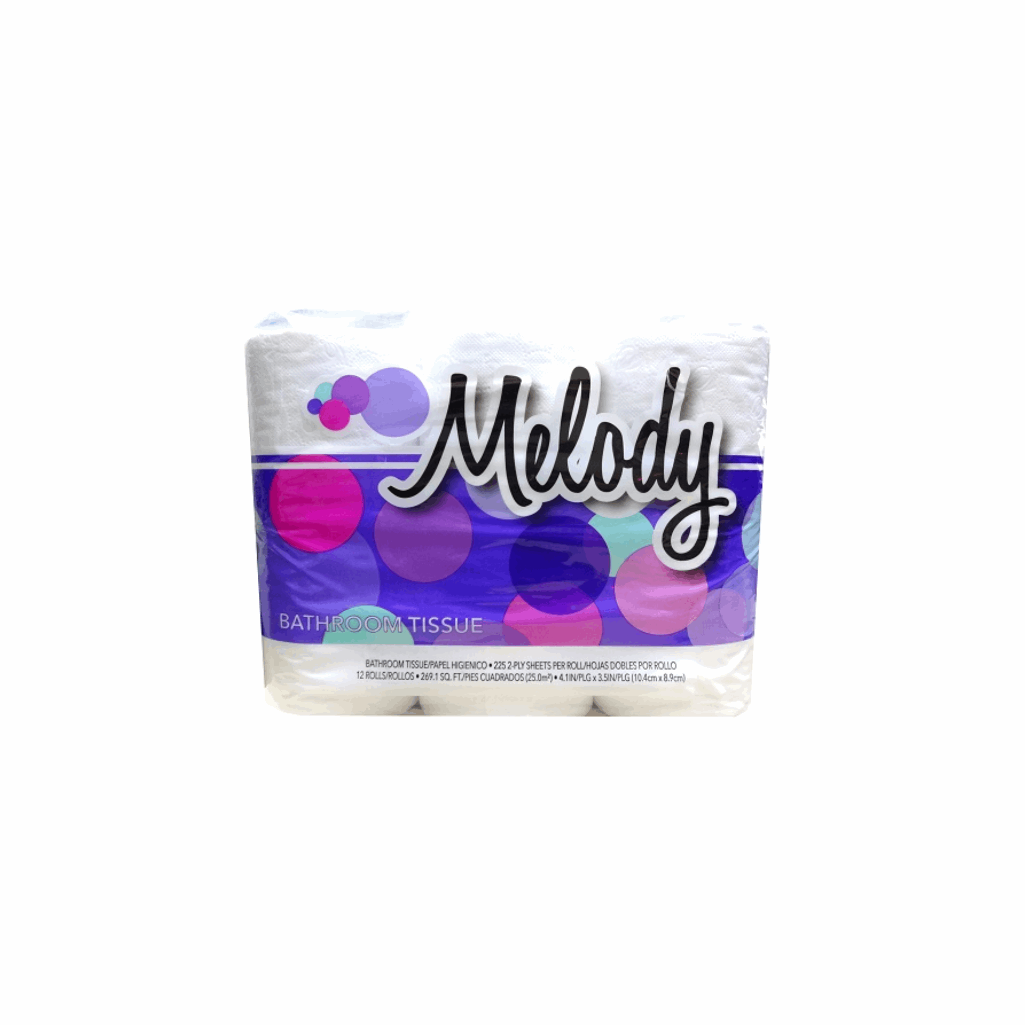 Melody Bath Tissue 12 Rolls (Case of 4)