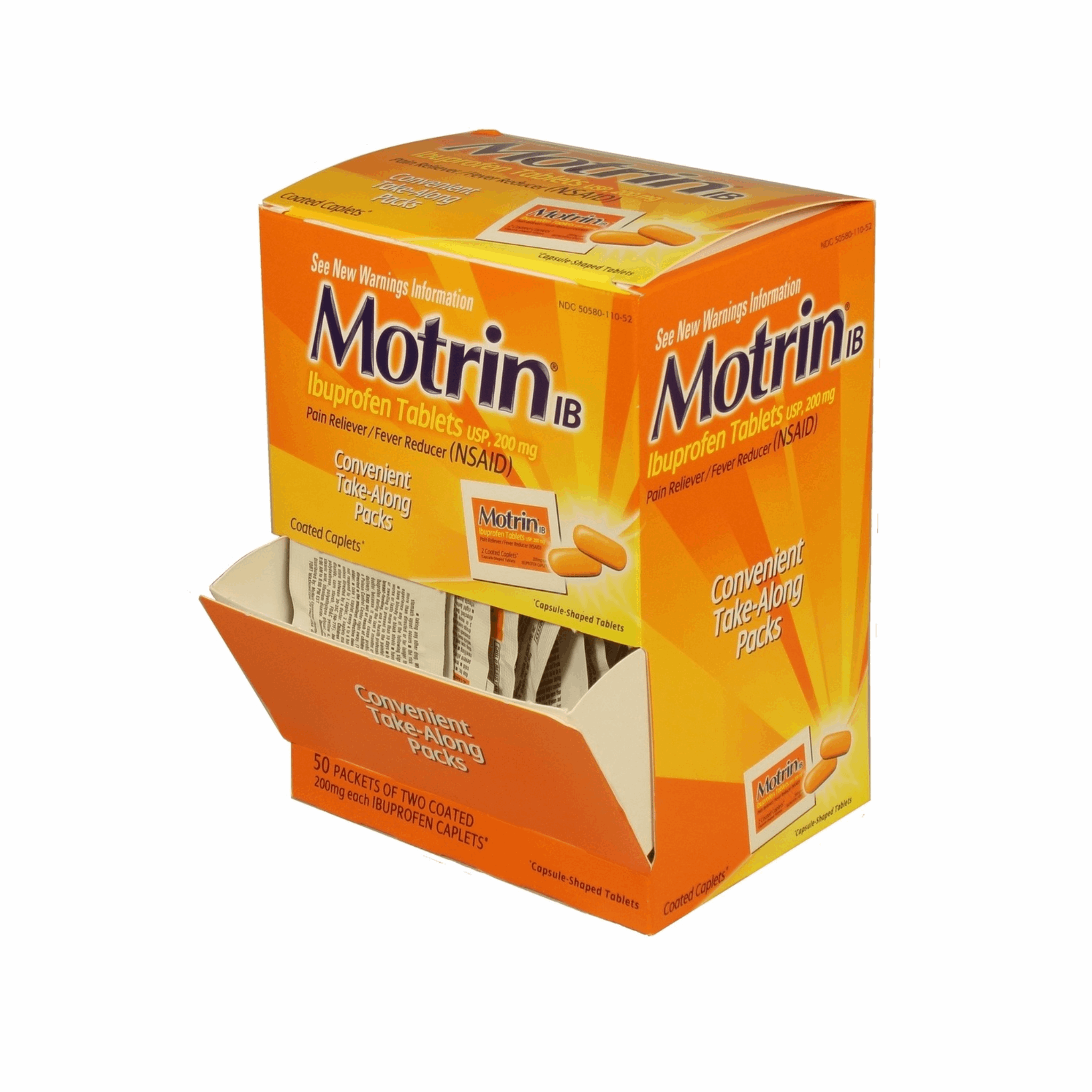 Motrin Ibuprofen 25 Pouches of 2 Caplets