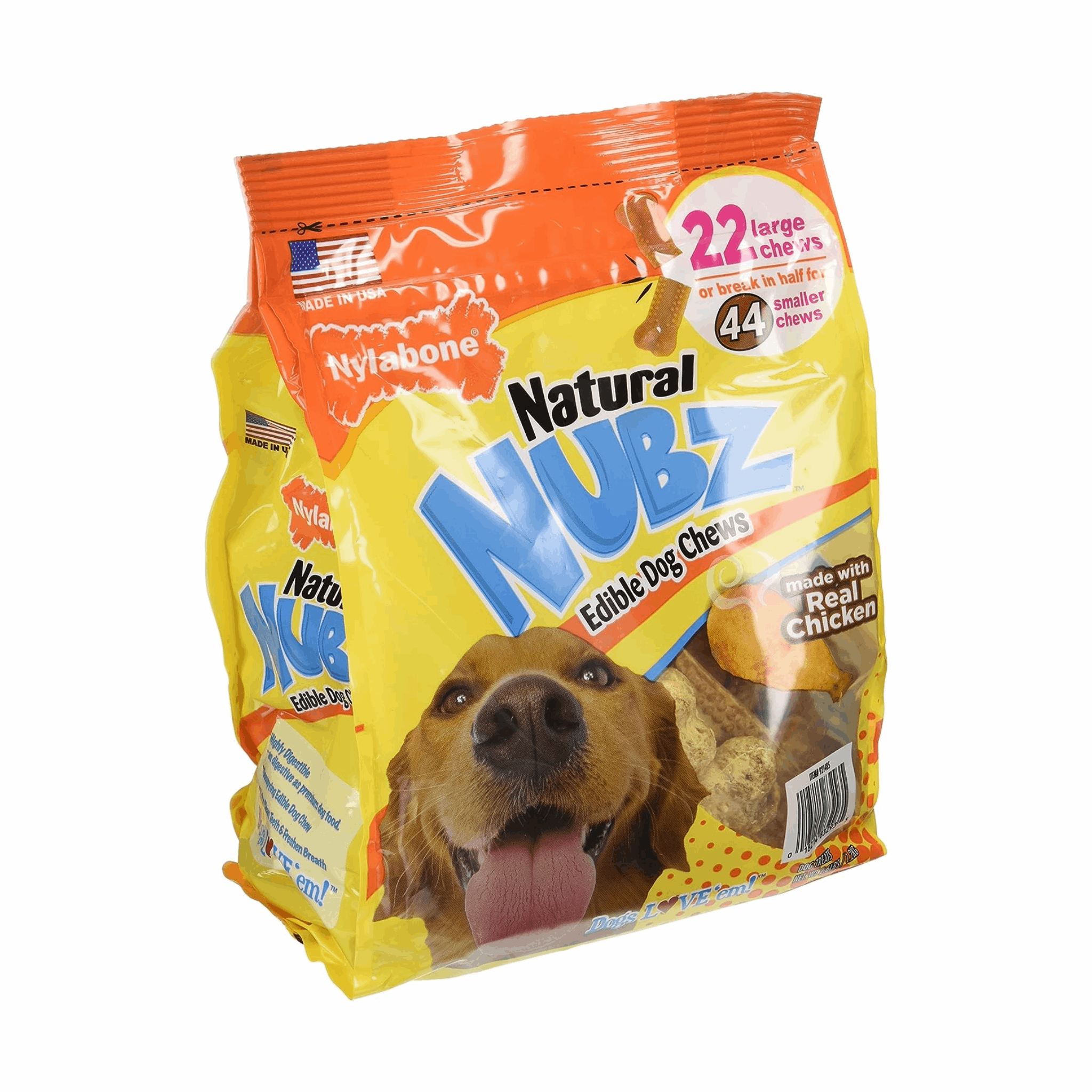 Nylabone Natural NUBZ Dog Chews, 22 Count (2.6lb/Bag)