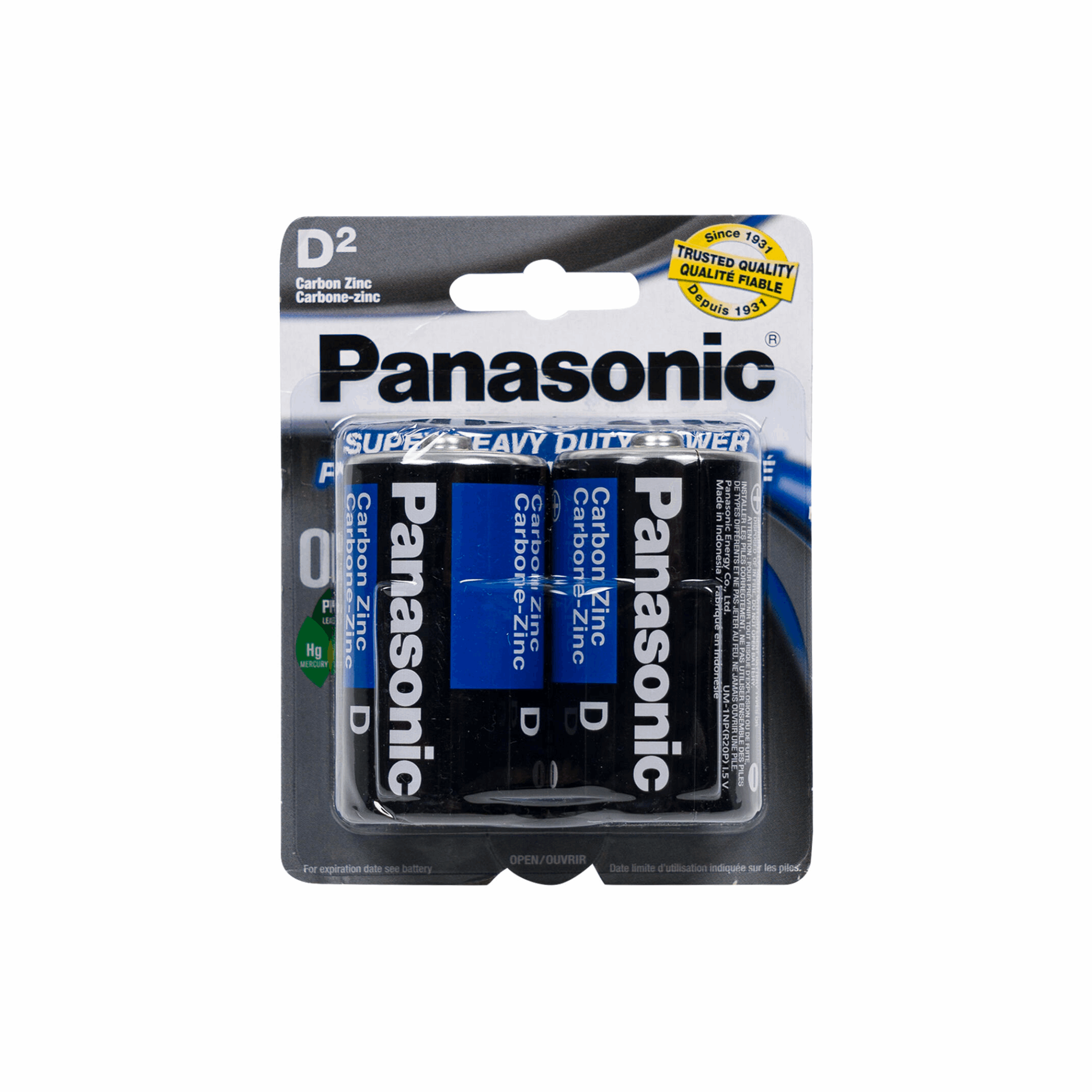 Panasonic D Batteries 2-Pack (Case of 12)