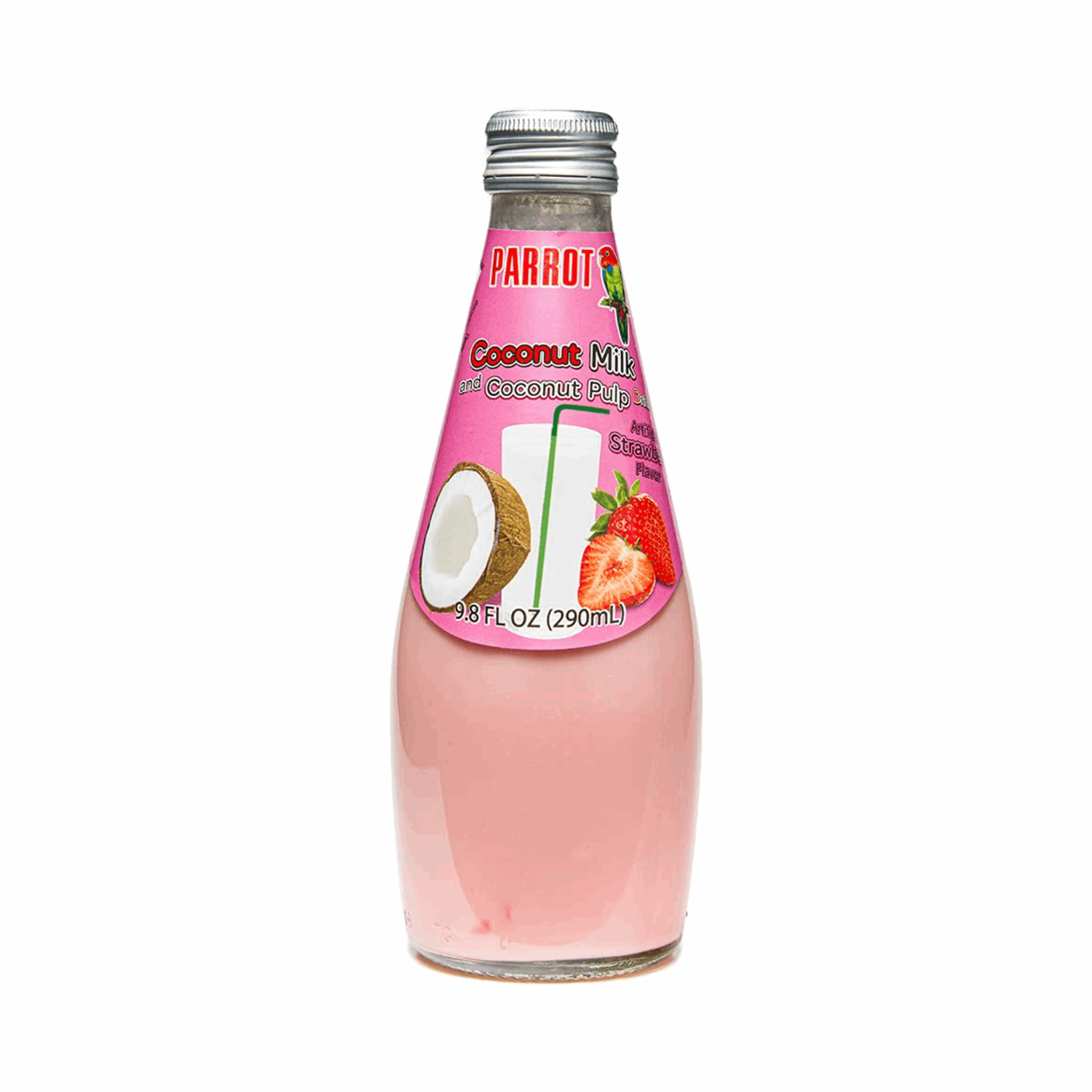 Parrot Glass Coconut Milk Strawberry 9.8oz (Case of 12)