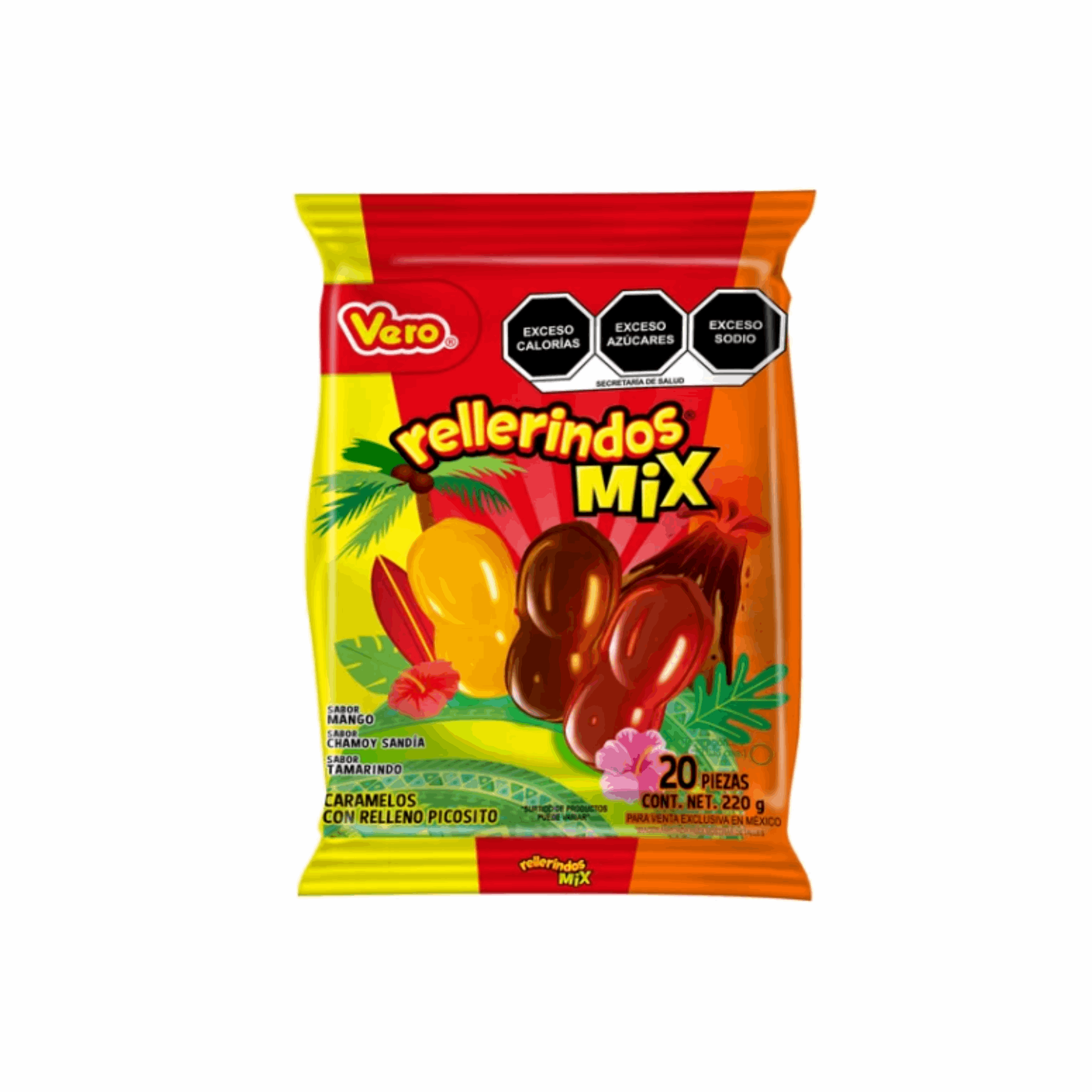 Rellerindos Mix Mango, Chamoy Sandia, Tamarindo Candy 80ct