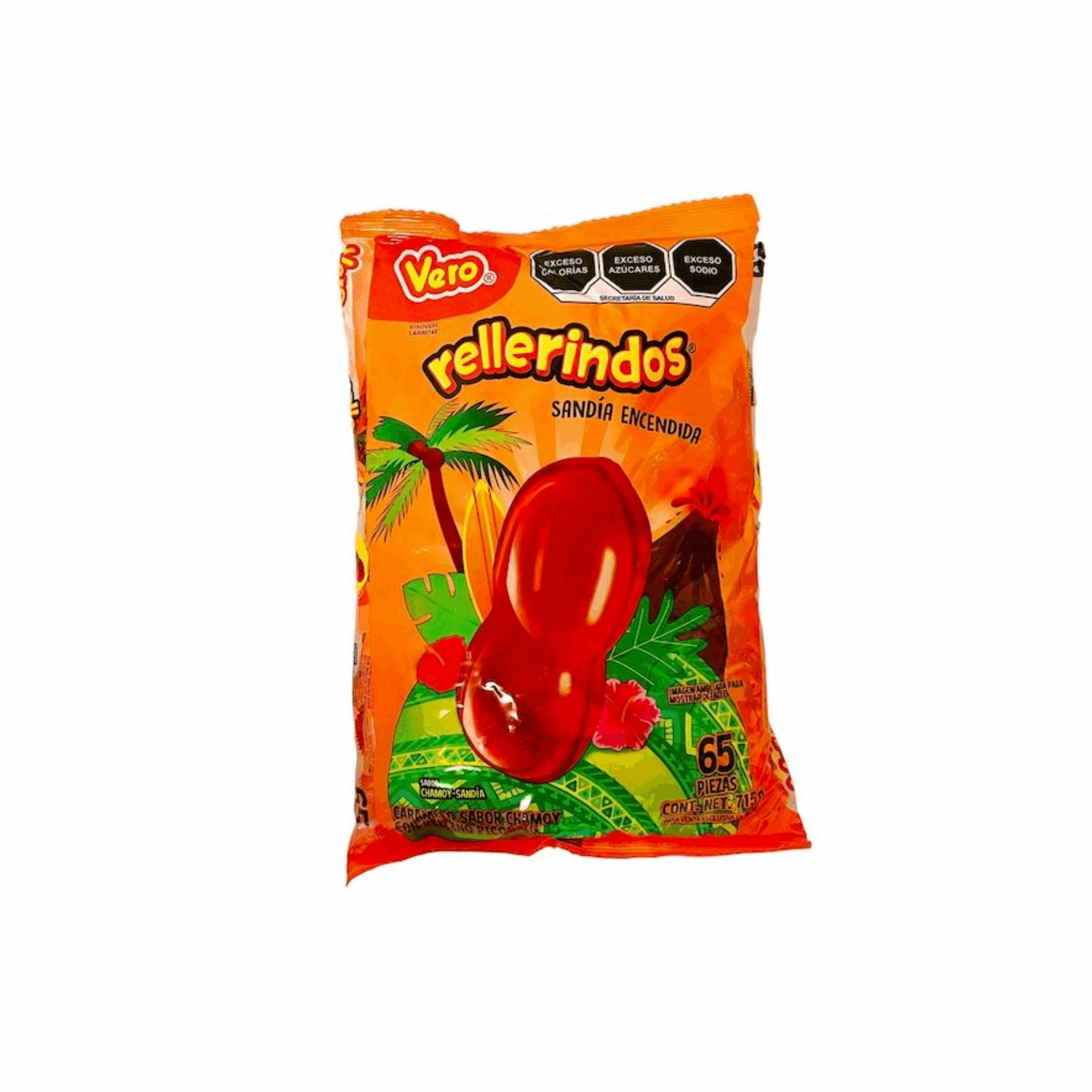 Rellerindos Vero Sabor Chamoy Sandia Mexican Candy 65ct