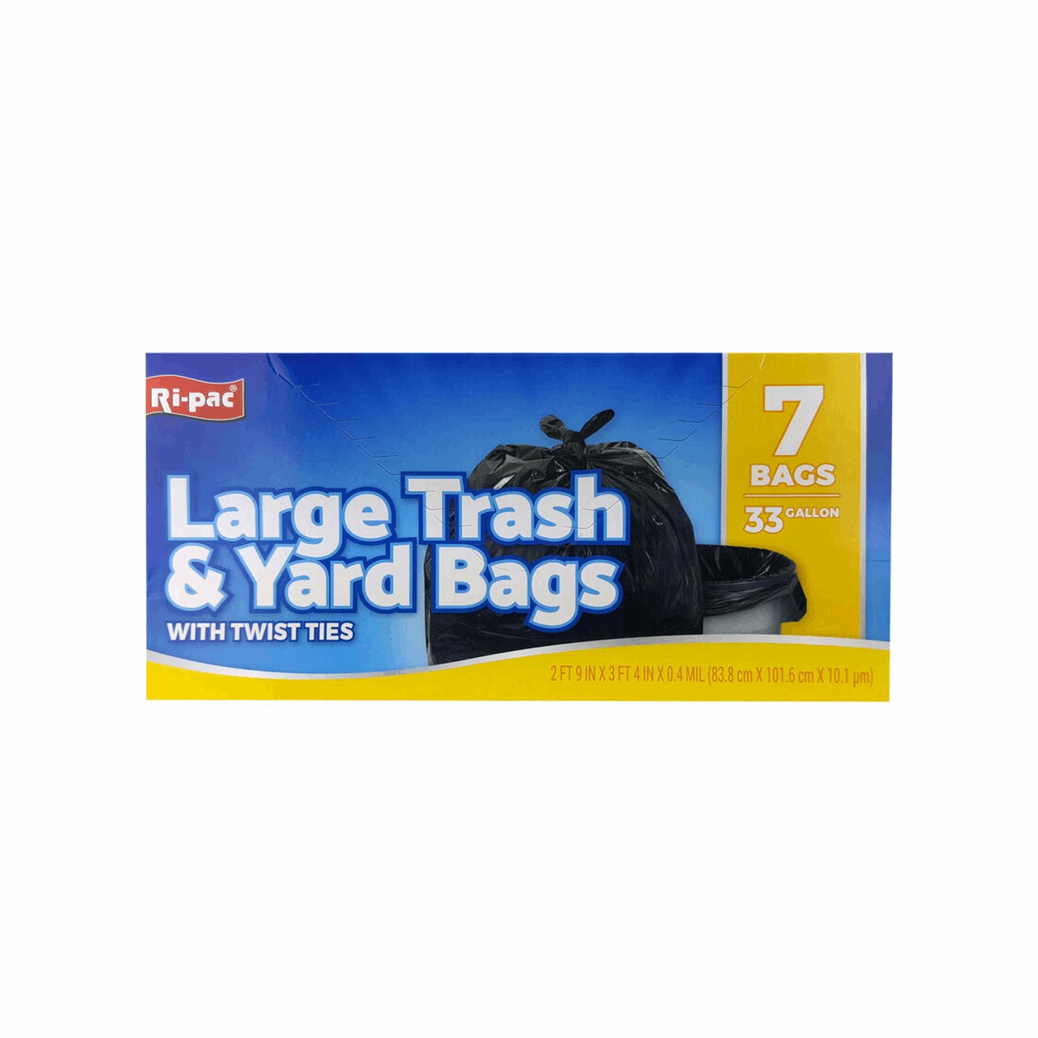 Ri-Pac Large Trash & Yard Bags 33 Gal 7ct (Case of 24)