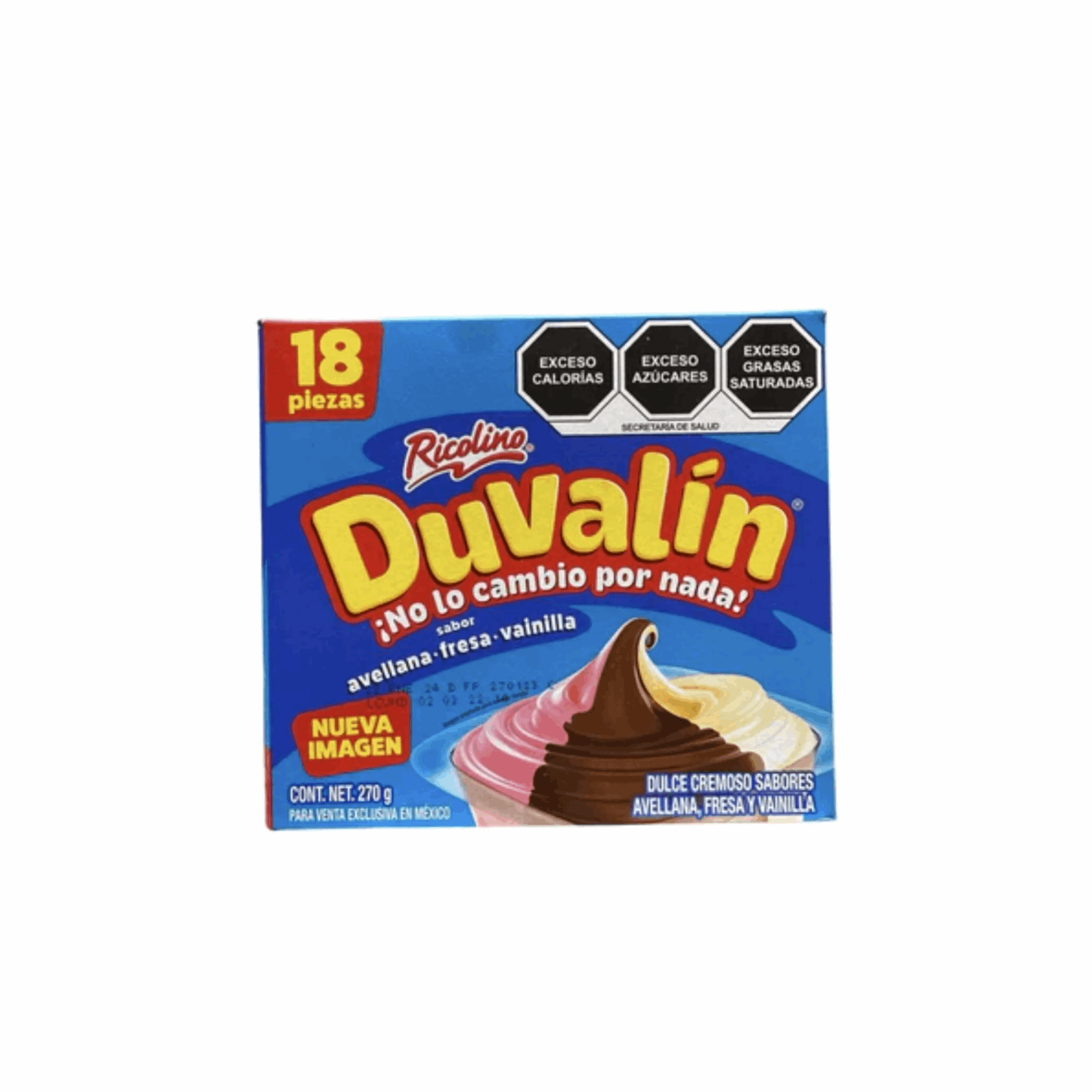 Ricolino Duvalin Hazelnut, Strawberry & Vanilla 18ct