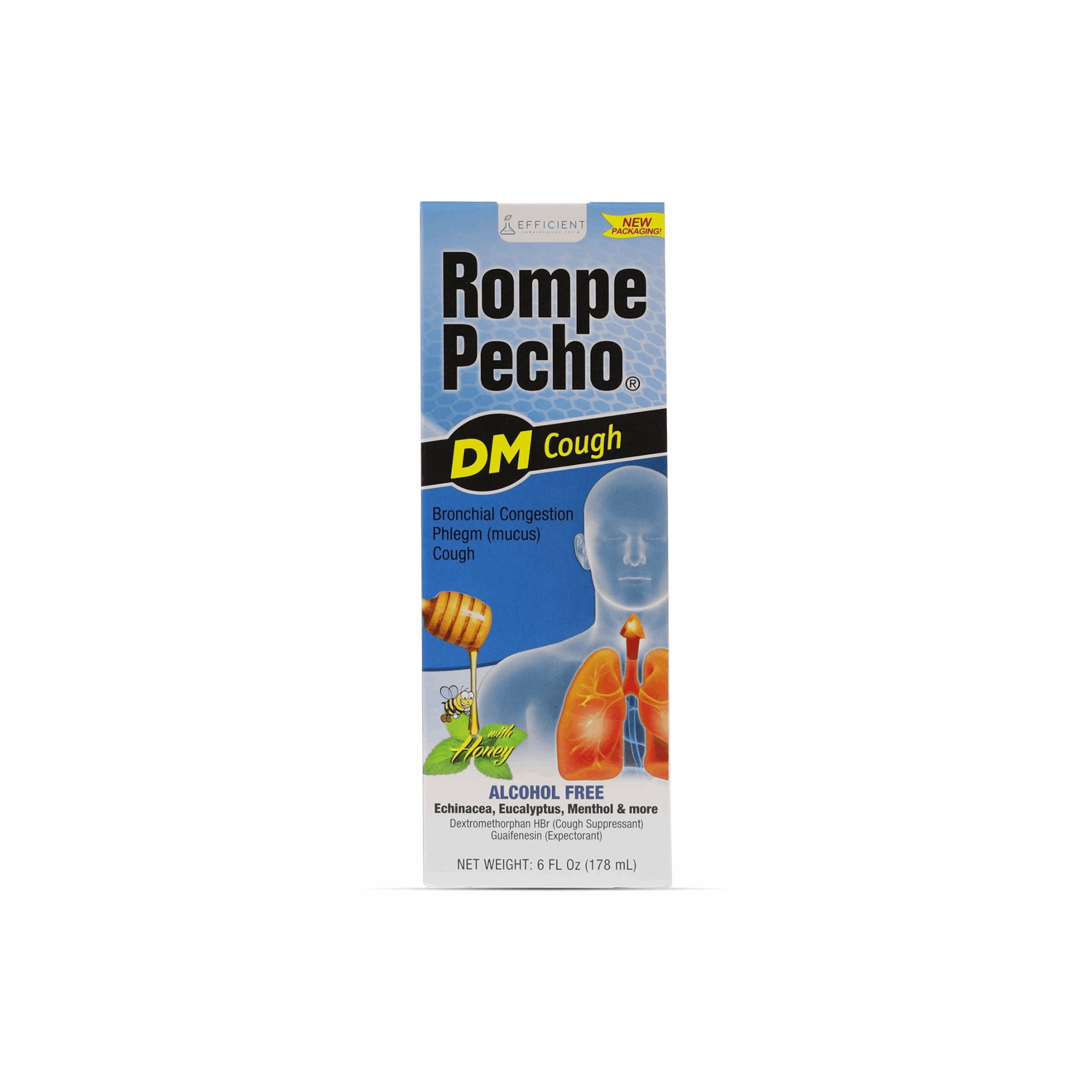 Rompe Pecho DM Cough Bronchial Congestion Phlegm 6oz (Case of 6)