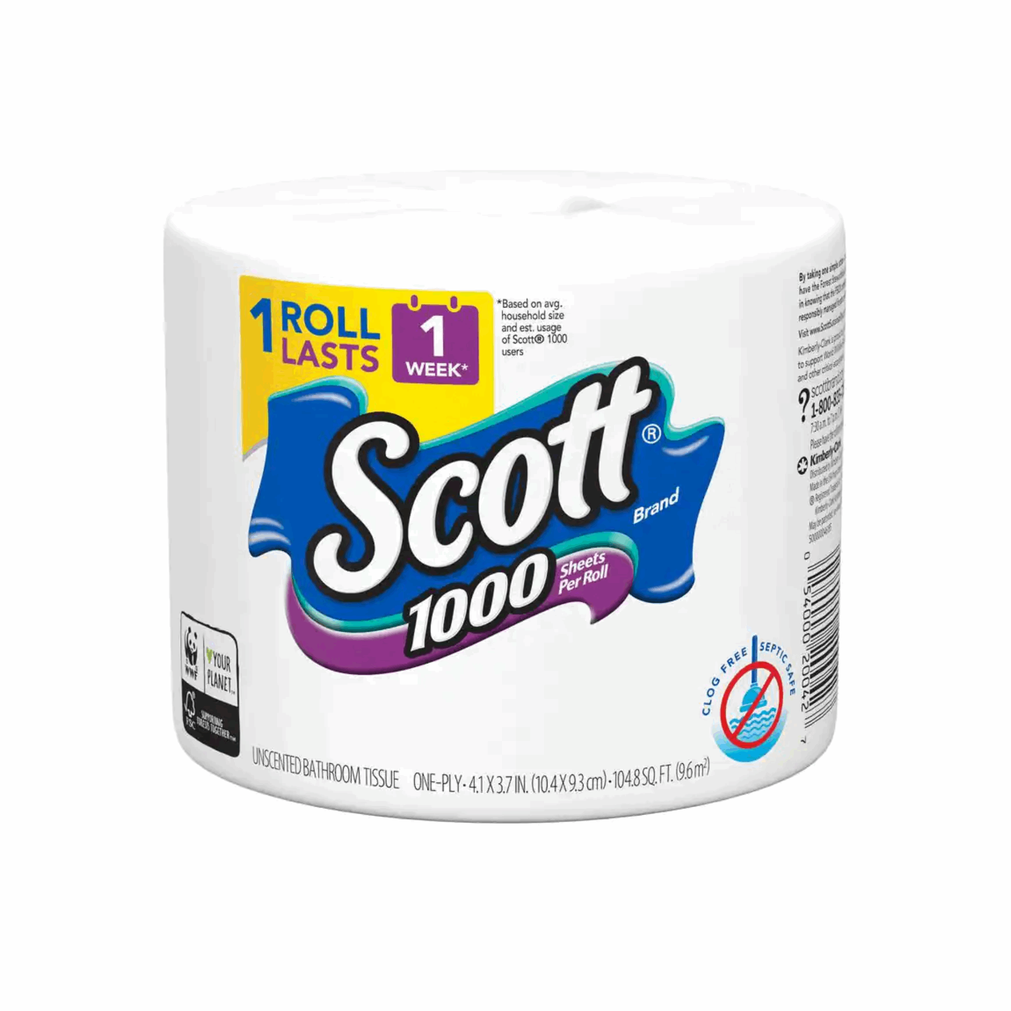 Scott Single Roll Bath Tissue (Case of 36)