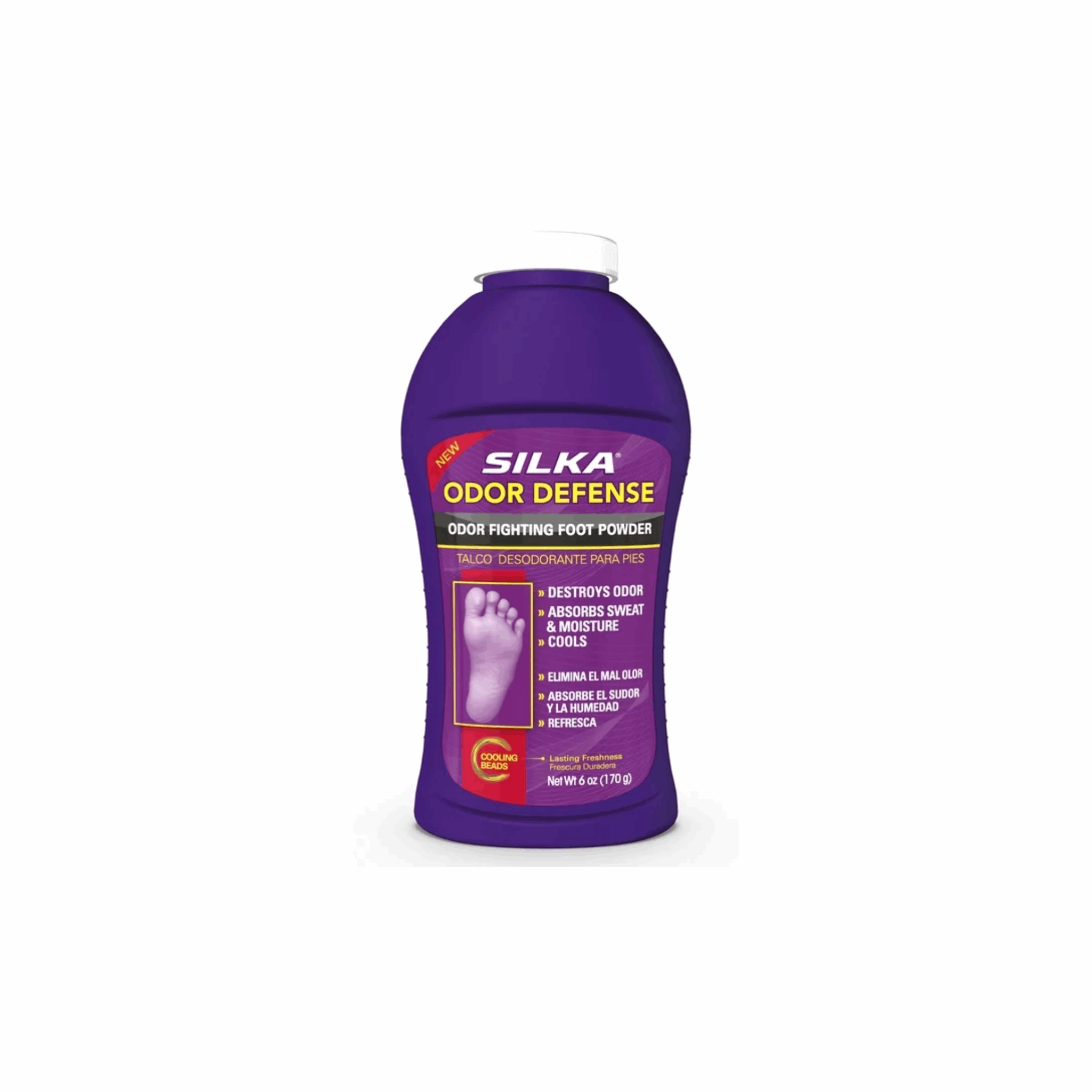 Silka Odor Defense Foot Powder 6oz (Case of 4)