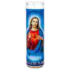 Religious Candle Sagrado Corazon White