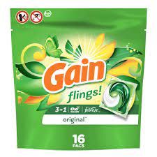 Gain Flings! Original Liquid Laundry Detergent Packs 16ct