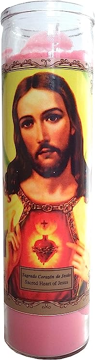 Religious Candle Sagrado Corazon De Jesus